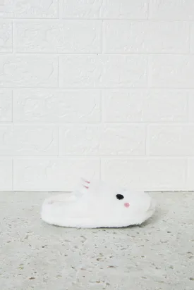 Girls White Bunny Slipper