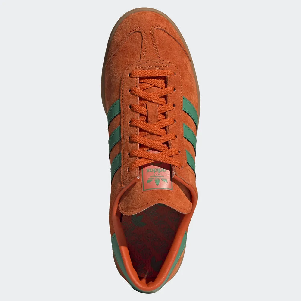 Scarpe Uomo ADIDAS Sneakers linea Hamburg in Pelle Arancione e Verde