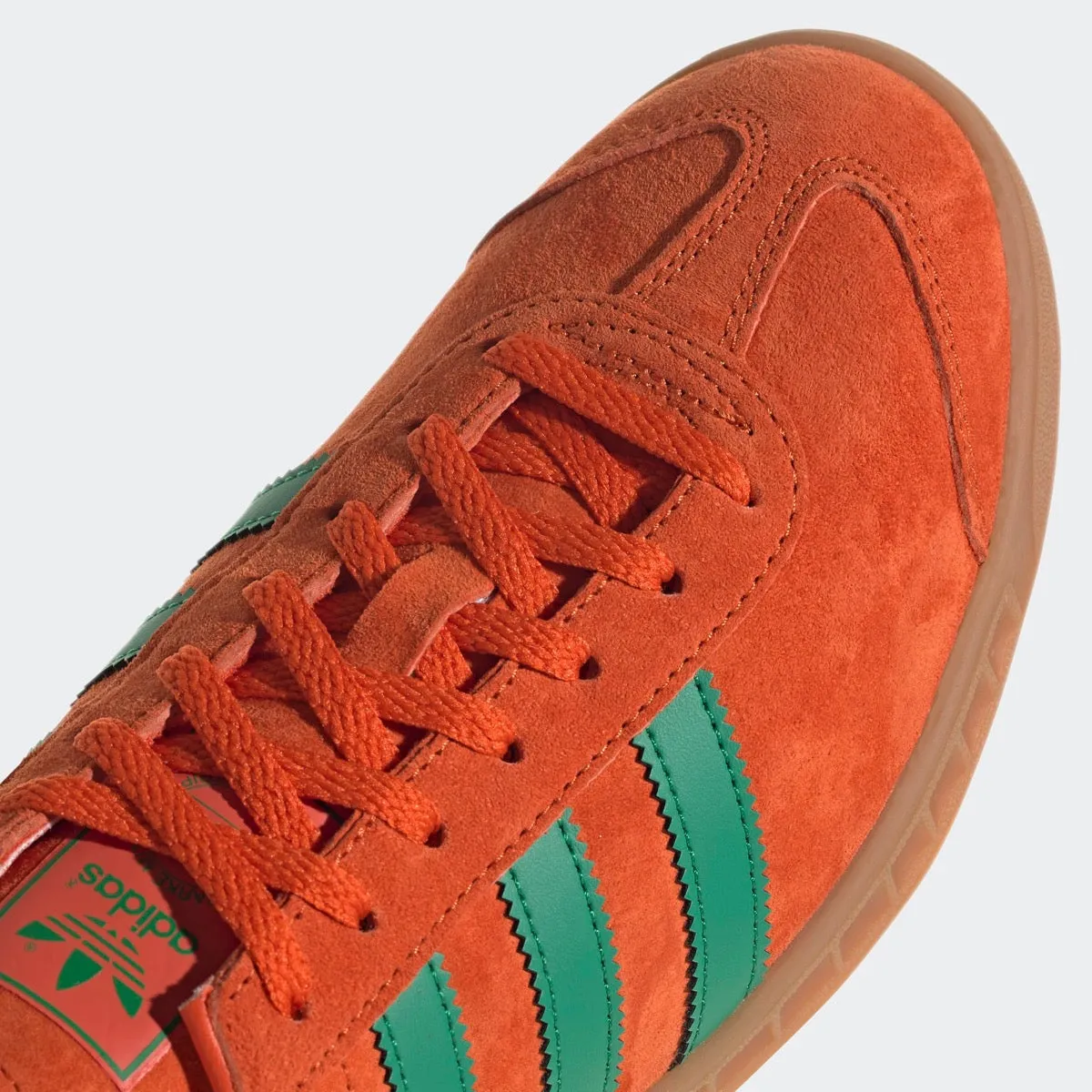 Scarpe Uomo ADIDAS Sneakers linea Hamburg in Pelle Arancione e Verde