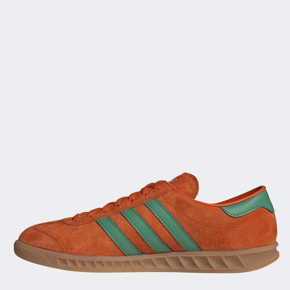 Scarpe Uomo ADIDAS Sneakers linea Hamburg in Pelle Arancione e Verde